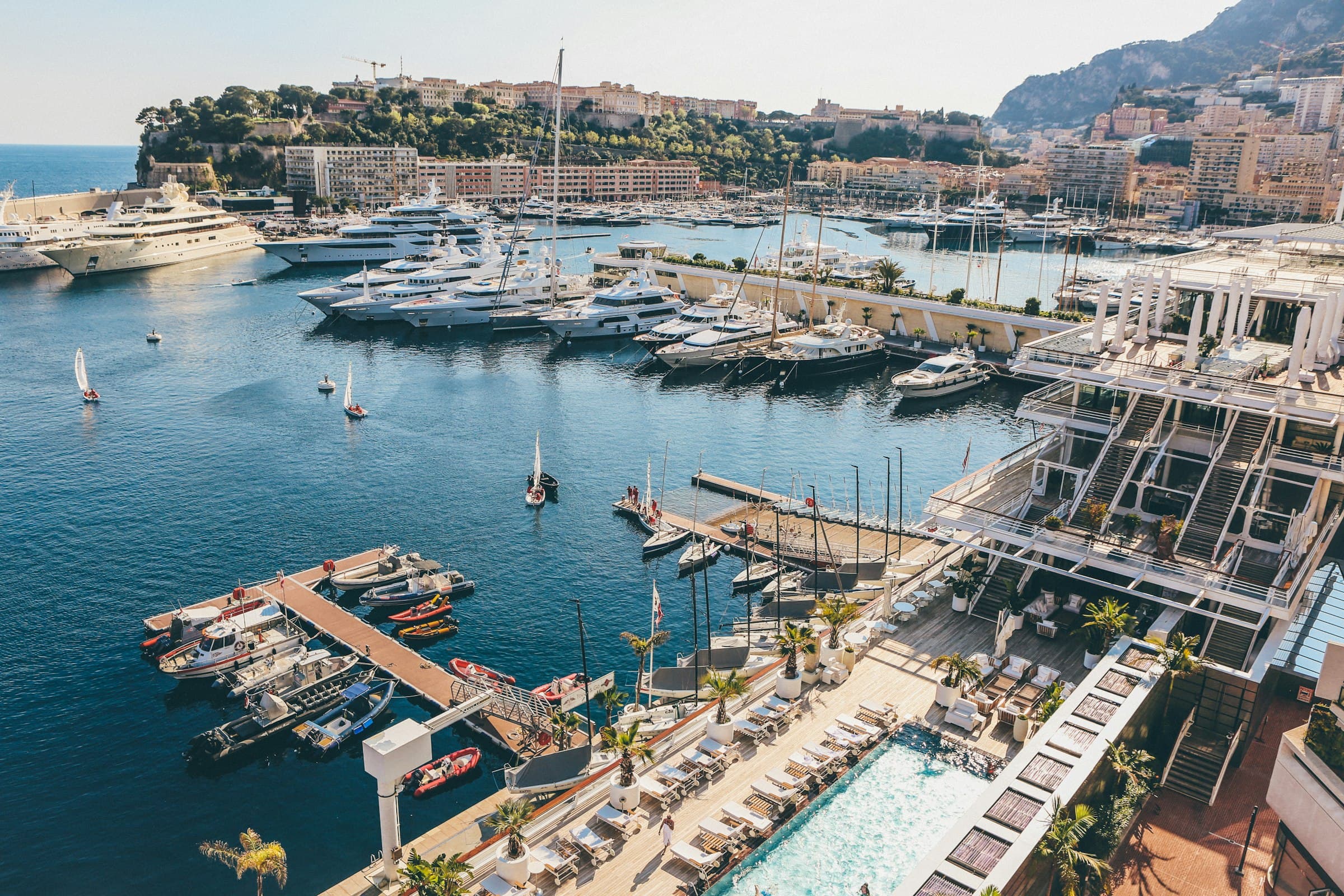 Port Hercule and its superyachts, Monaco