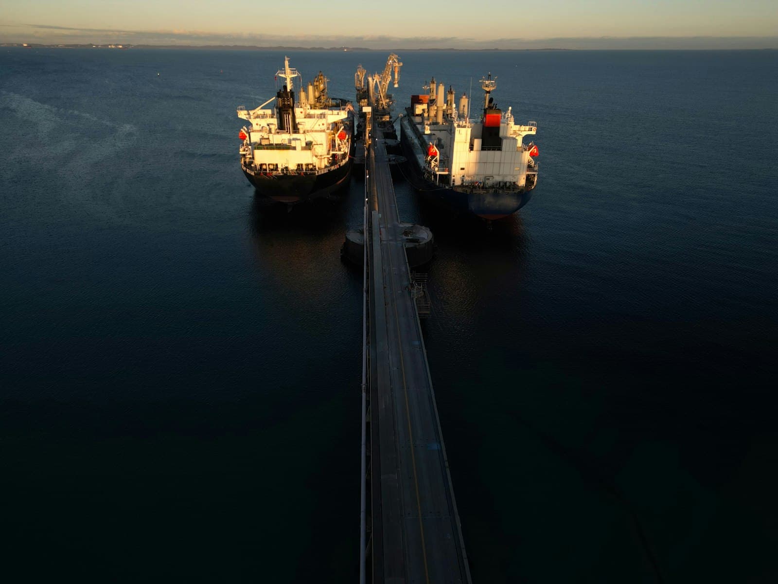 Two ships crossing paths at sea