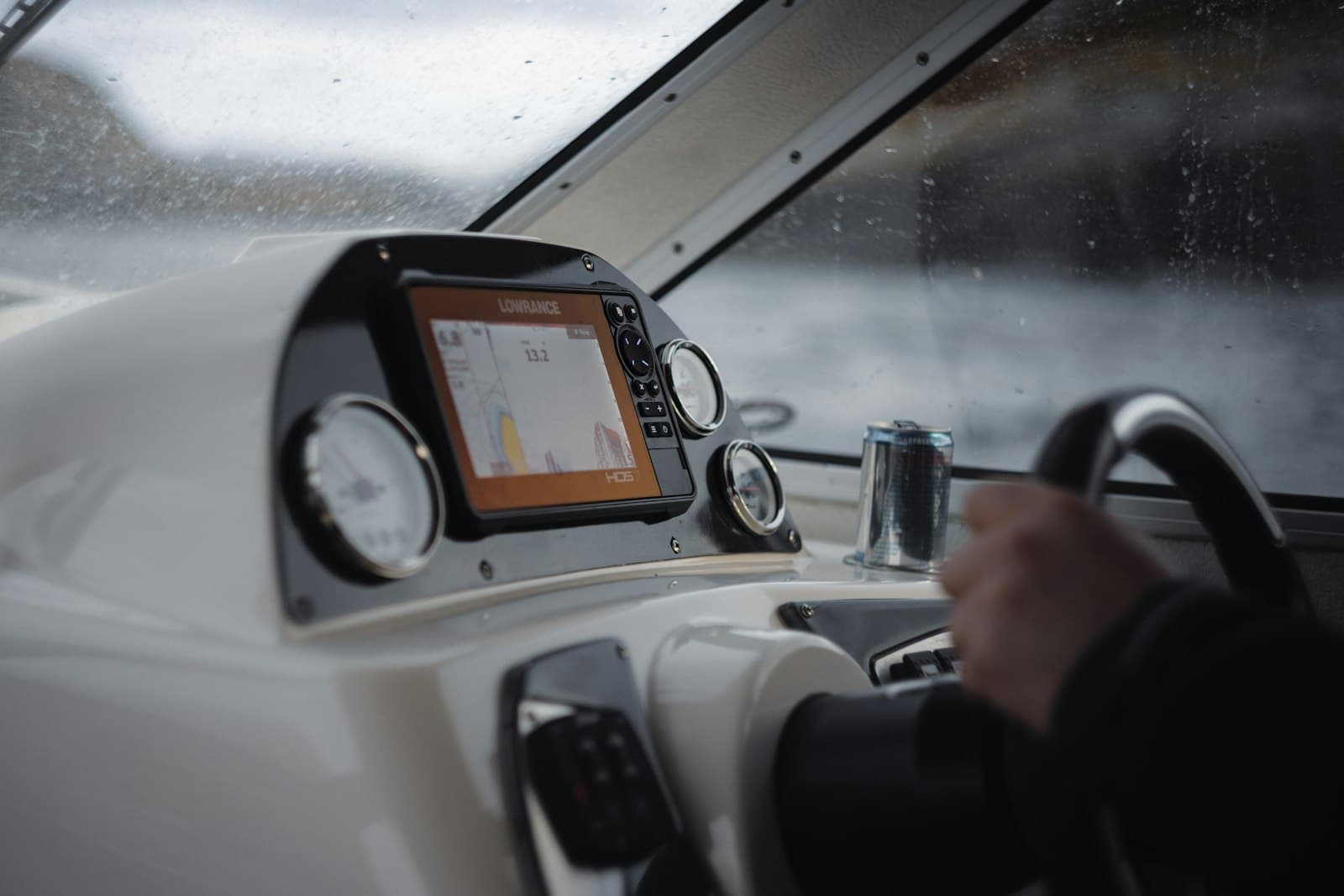 Chartplotter navigation screen at the helm