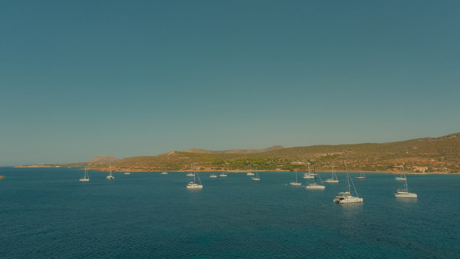 Anchorage in a turquoise Mediterranean cove