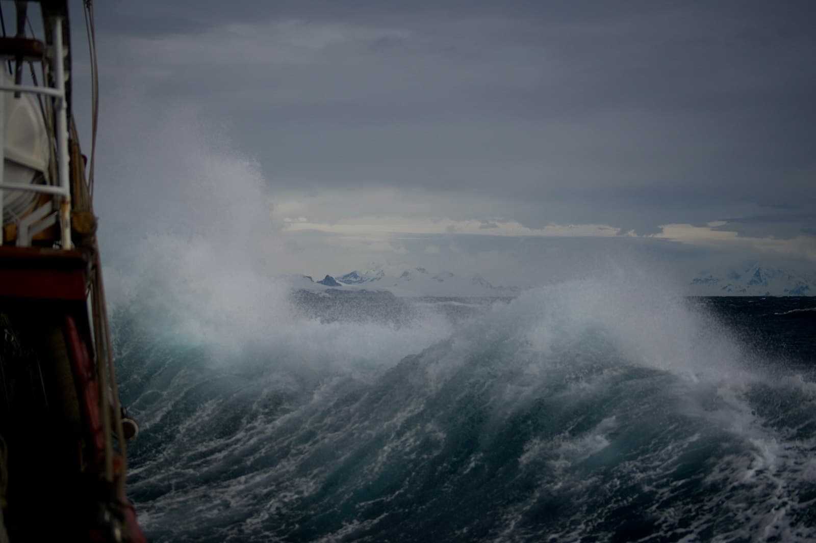 Rough sea with large storm waves