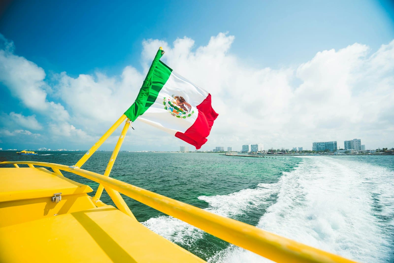 Flag flying aboard a boat